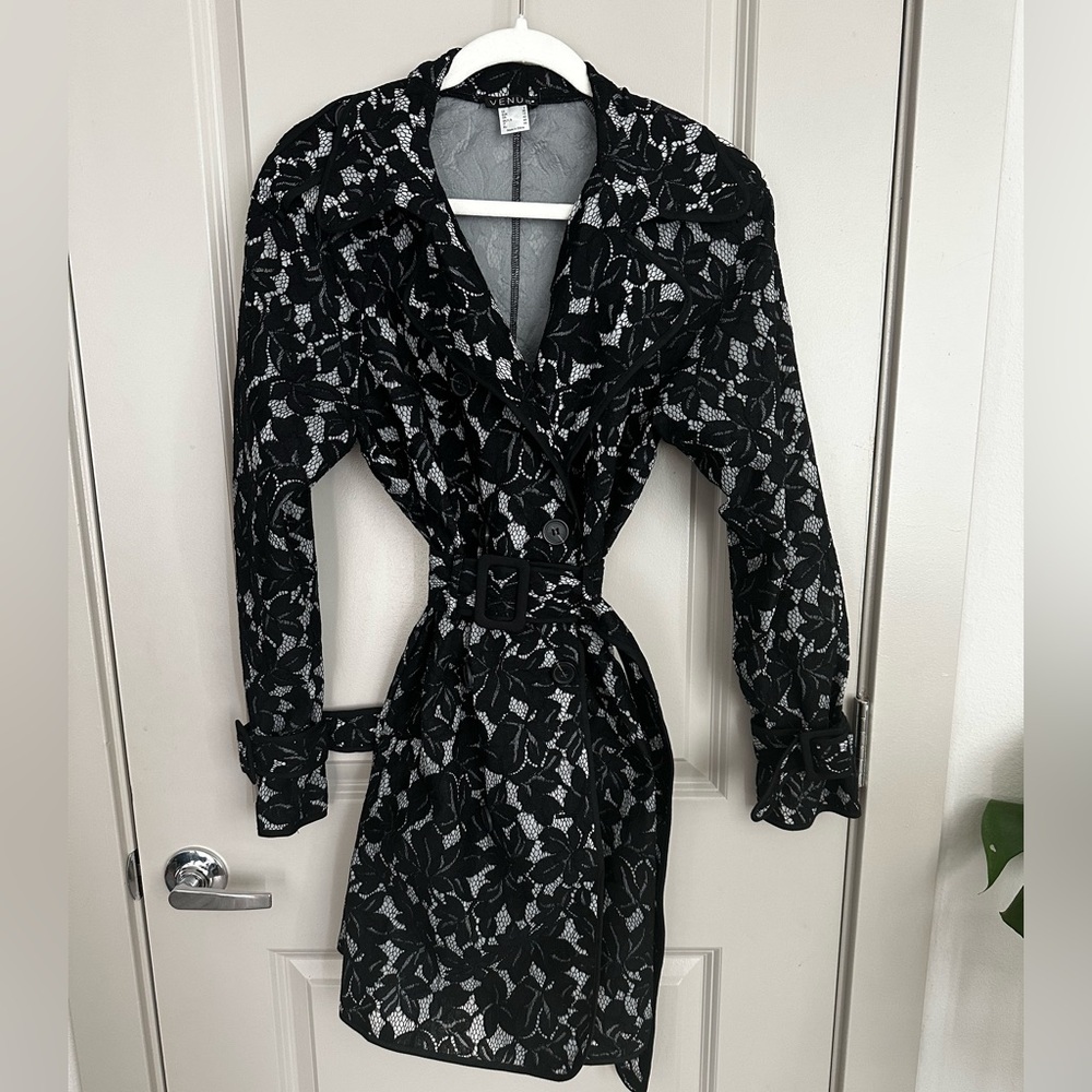 Lace Vintage Light Trench Coat Summer Vacation - Picture 4 of 14